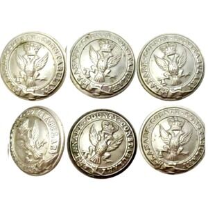 Antique Lanark County Constabulary Scotland Button Set (6) Original Card 24mm